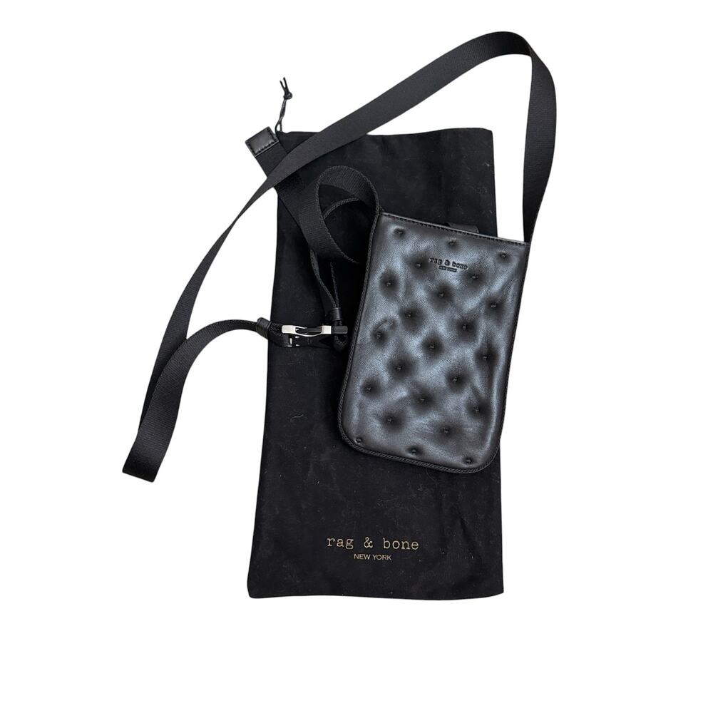 rag & bone Riser Leather Crossbody Phone Pouch - With Duster